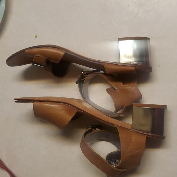 DOLCE VITA Leather Block silver Heel sandals - Picture 4 of 12